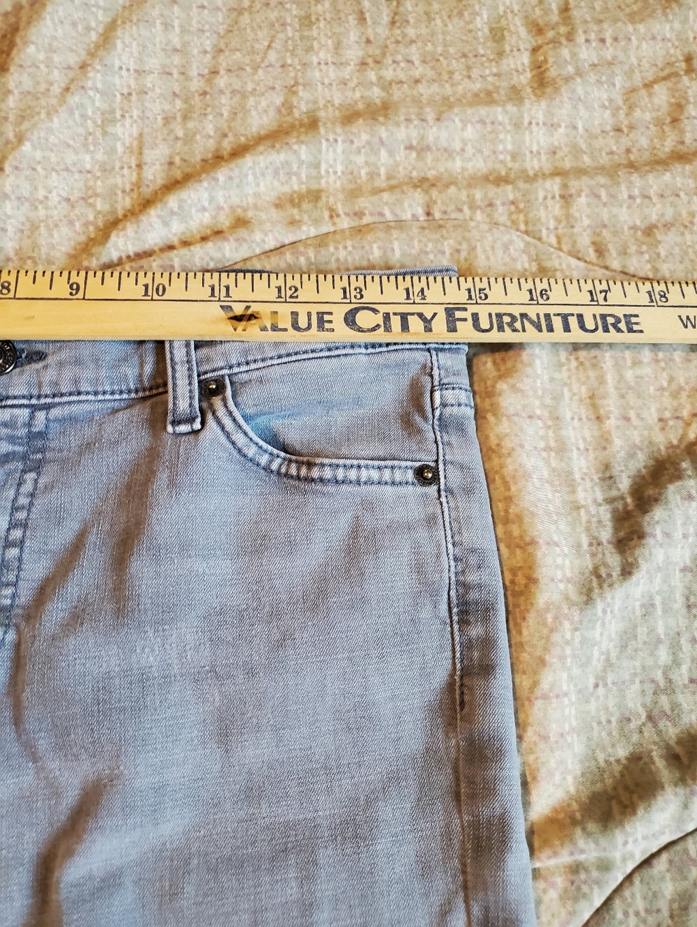 7 For All Mankind Size 28x34 Roxanne Skinny Light Grey Side Leg Zipper - Picture 10 of 11